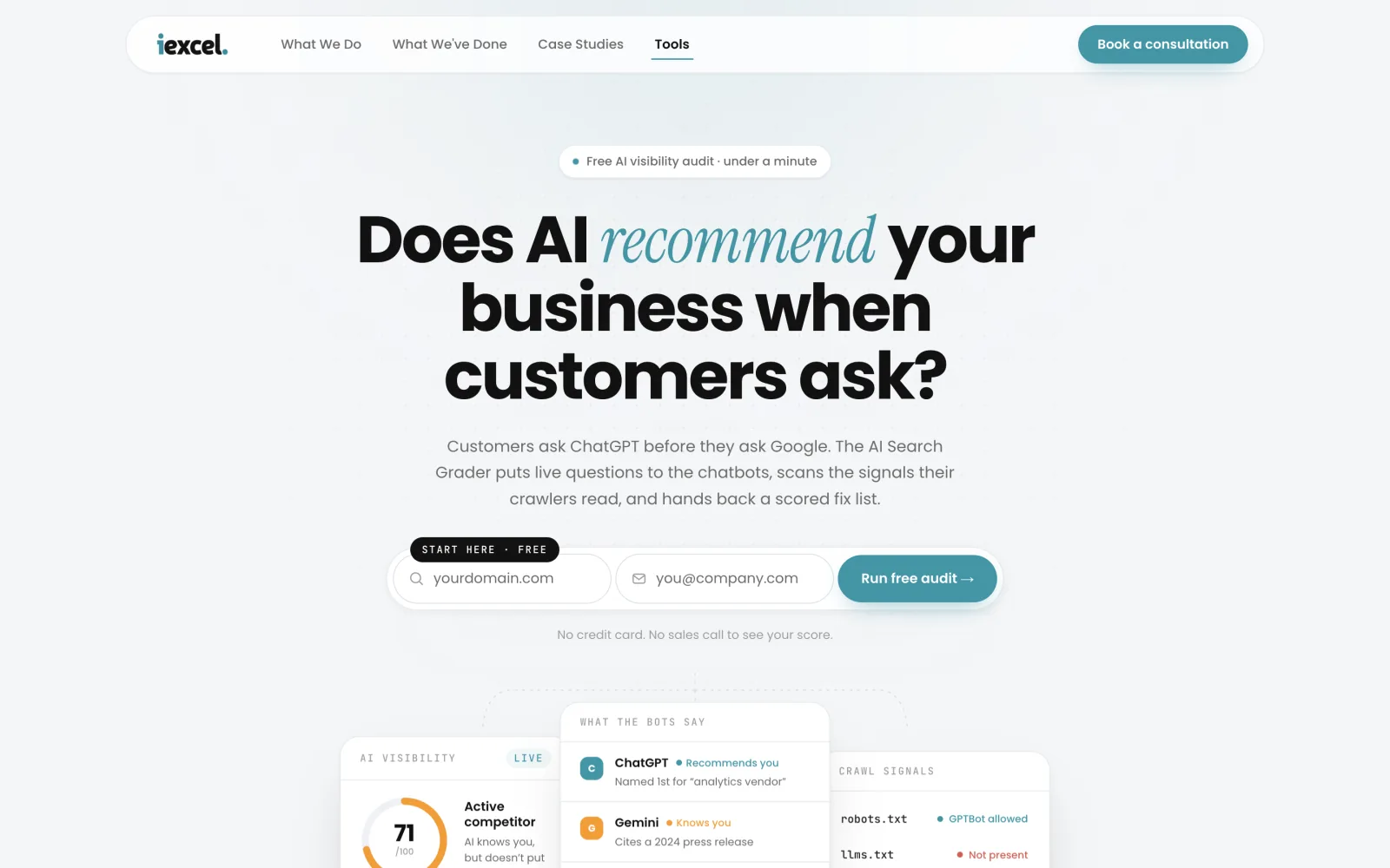 免费 AI Search Grader 入口