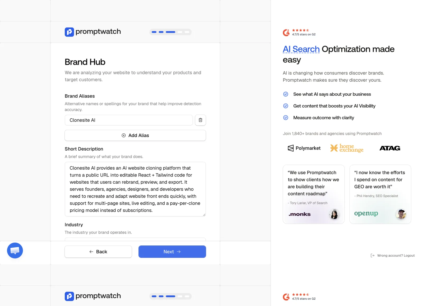Promptwatch Brand Hub